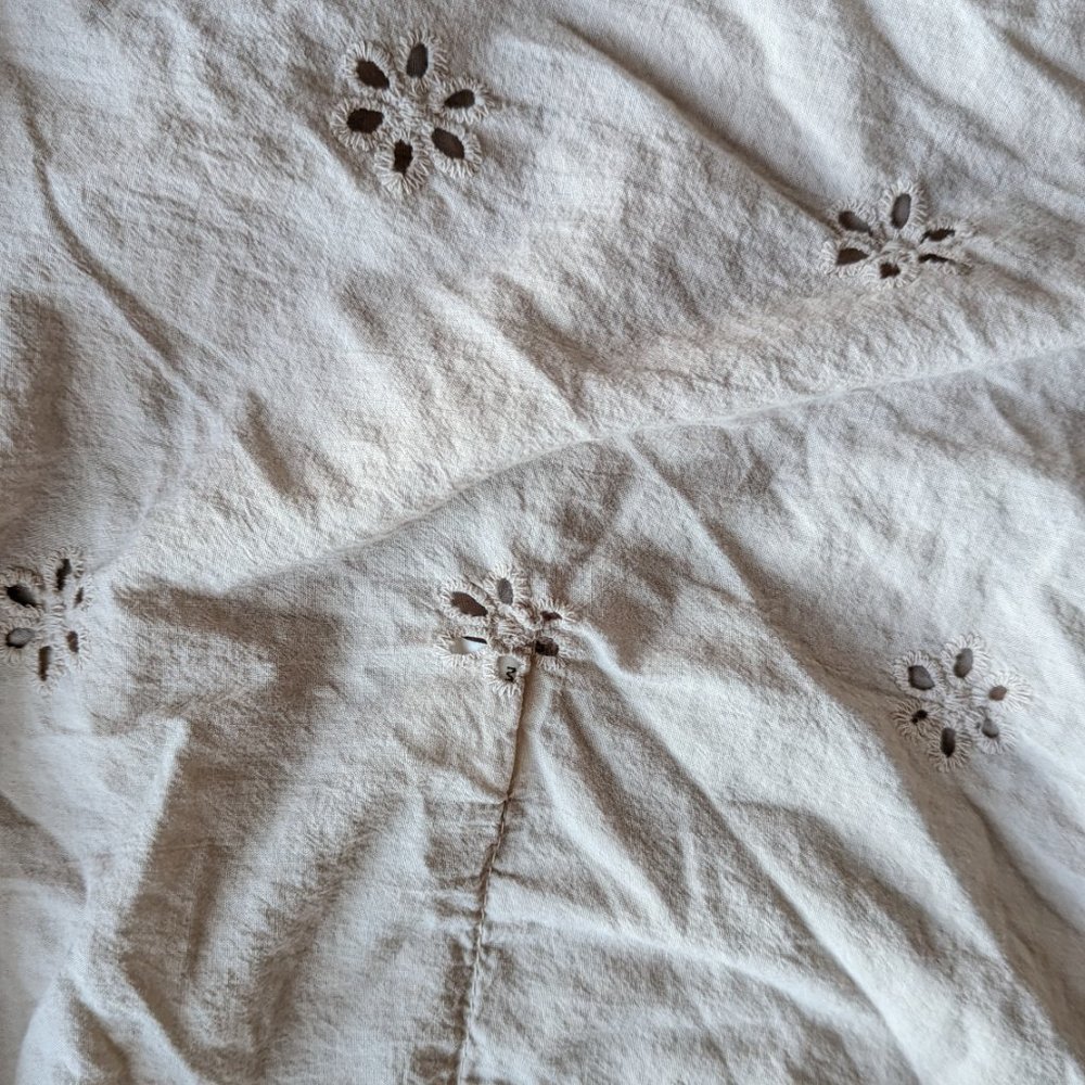 Lara Guidotti Beige Floral Eyelet Embroidered Kimono Cardigan one size - Picture 9 of 10